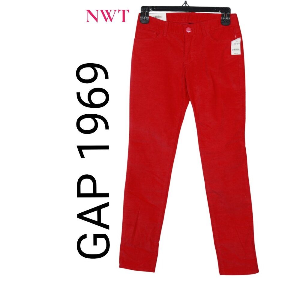 NWT Gap 1969 Super Skinny Bright Pink Corduroy Jeans Size 12
